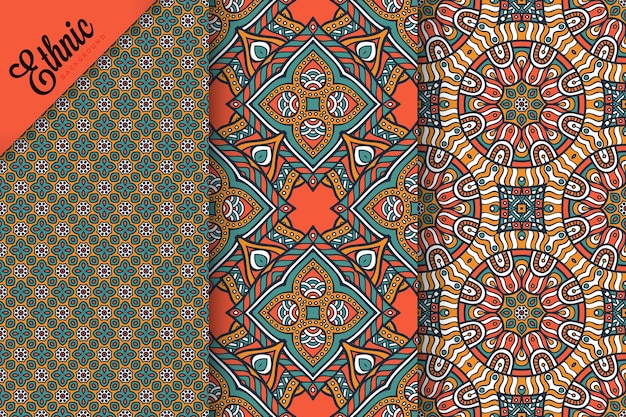 set of seamless pattern with geometric elements