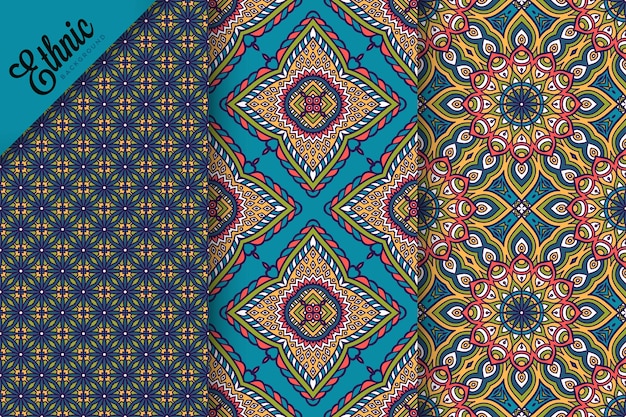 set of seamless pattern with geometric elements