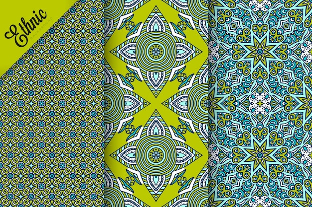 set of seamless pattern with geometric elements