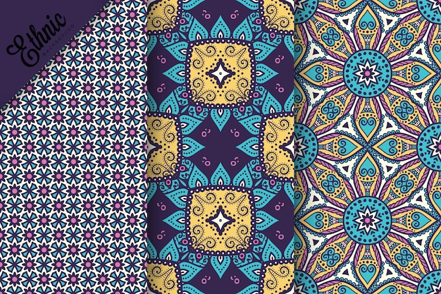 set of seamless pattern with geometric elements