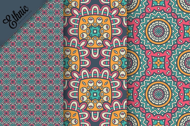 set of seamless pattern with geometric elements