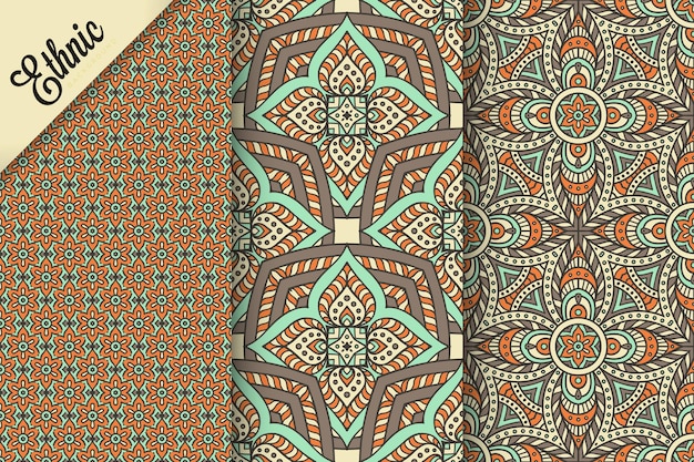 set of seamless pattern with geometric elements