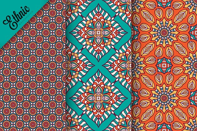 set of seamless pattern with geometric elements