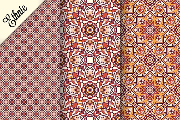 Set of seamless pattern with geometric elements