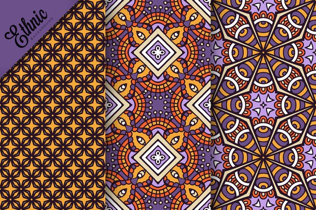 set of seamless pattern with geometric elements