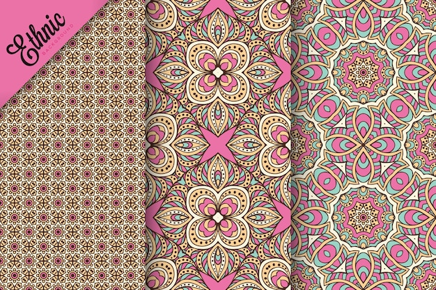 set of seamless pattern with geometric elements