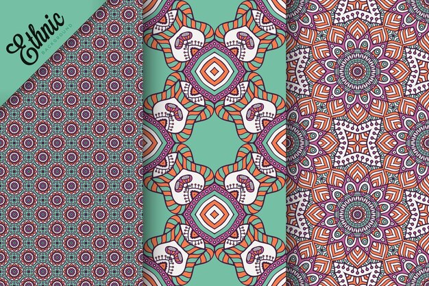 set of seamless pattern with geometric elements