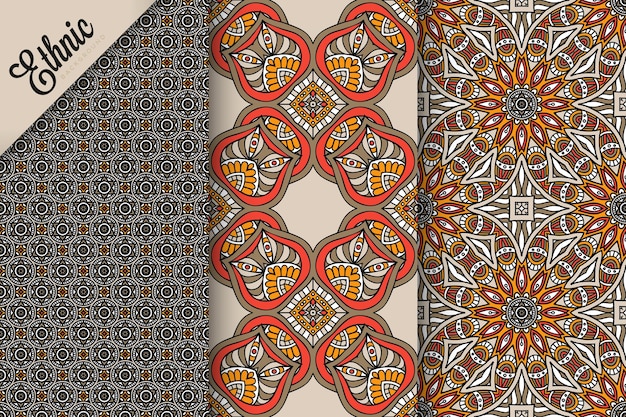 set of seamless pattern with geometric elements