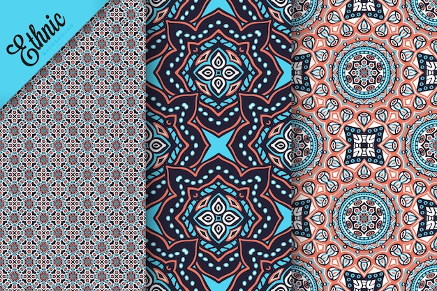 Set of seamless pattern with geometric elements