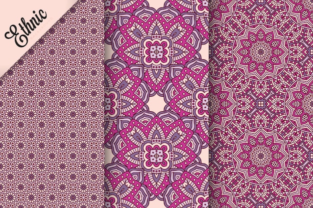 set of seamless pattern with geometric elements