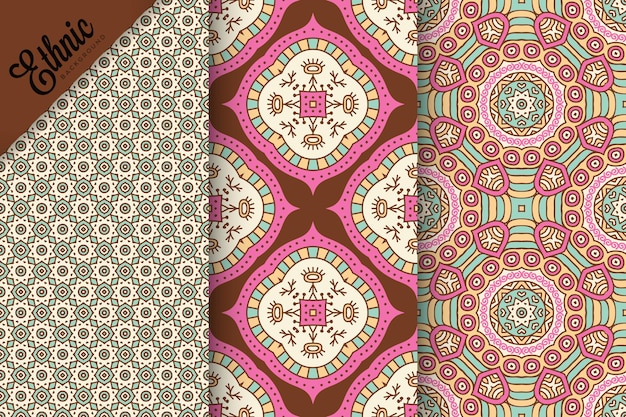 set of seamless pattern with geometric elements