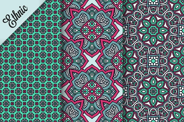 set of seamless pattern with geometric elements