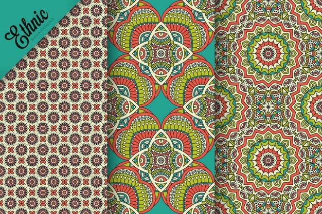 set of seamless pattern with geometric elements