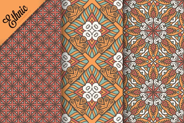 set of seamless pattern with geometric elements