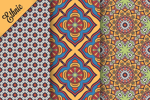 set of seamless pattern with geometric elements