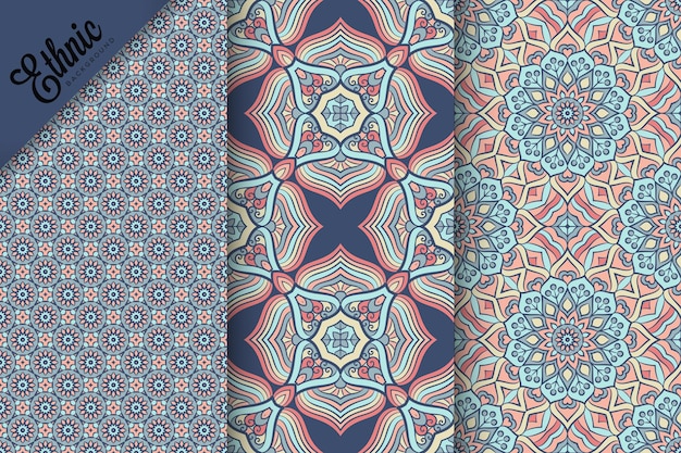 set of seamless pattern with geometric elements