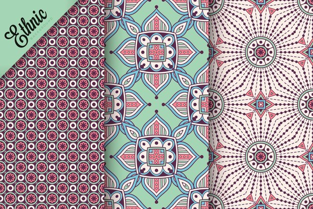 set of seamless pattern with geometric elements