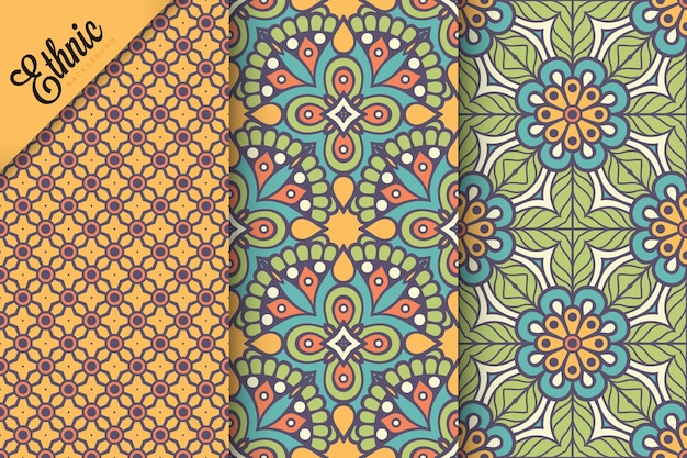 set of seamless pattern with geometric elements