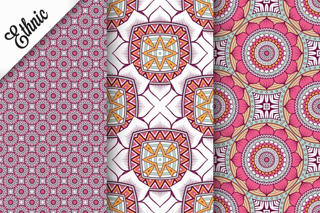 Set of seamless pattern with geometric elements