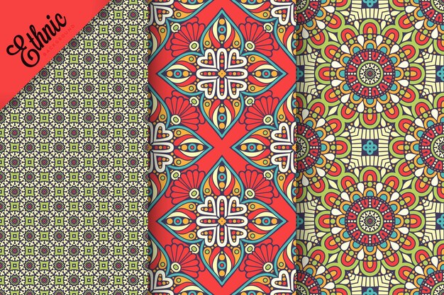 Set of seamless pattern with geometric elements