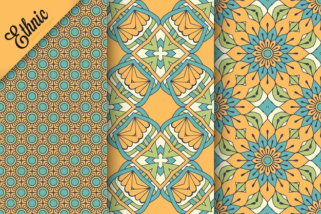 set of seamless pattern with geometric elements