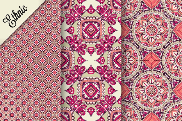 set of seamless pattern with geometric elements