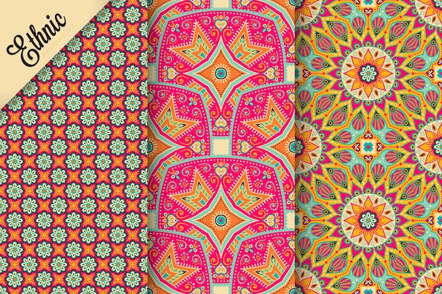 set of seamless pattern with geometric elements