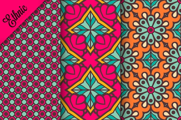 set of seamless pattern with geometric elements