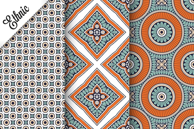 set of seamless pattern with geometric elements