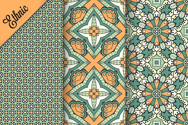 set of seamless pattern with geometric elements