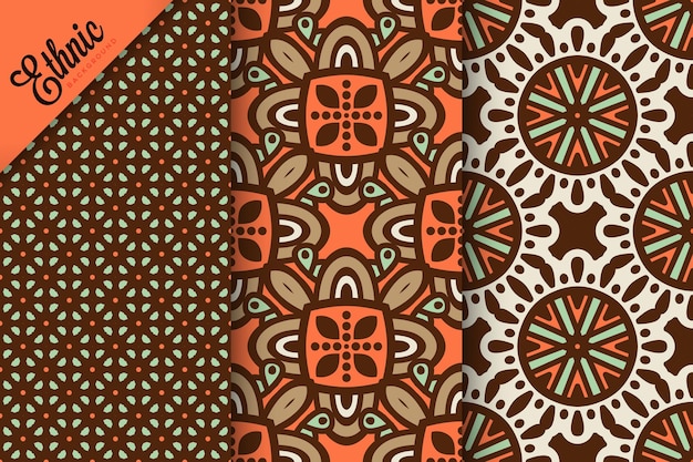 Set of seamless pattern with geometric elements