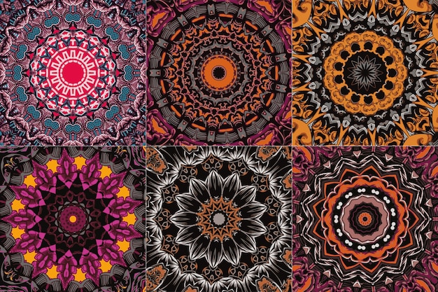 Set of seamless pattern with geometric elements