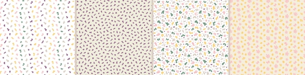 Set of seamless patterns Colorful surface design