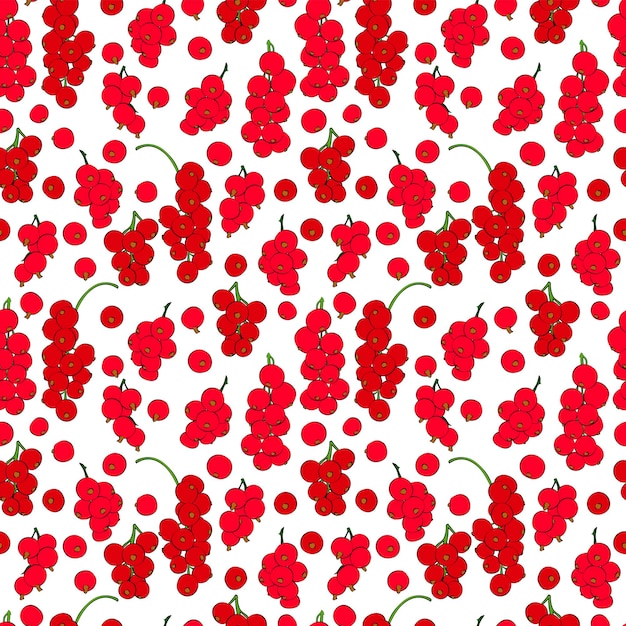 A set of seamless patterns of current berries and leaves 1000x1000 pixels vector graphics