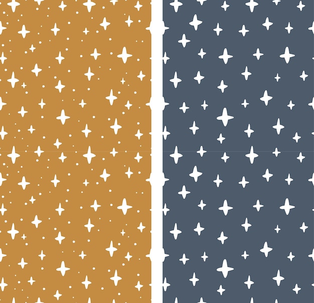 Vector set of seamless patterns.stars in abstract style. vector illustration