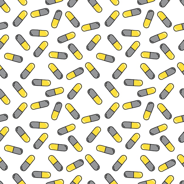 Vector a set of seamless patterns of tablets pills pixels 1000x1000 vector graphics