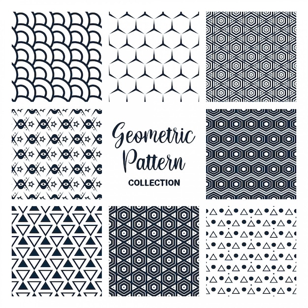 Vector set of seamless patterns vector design collection