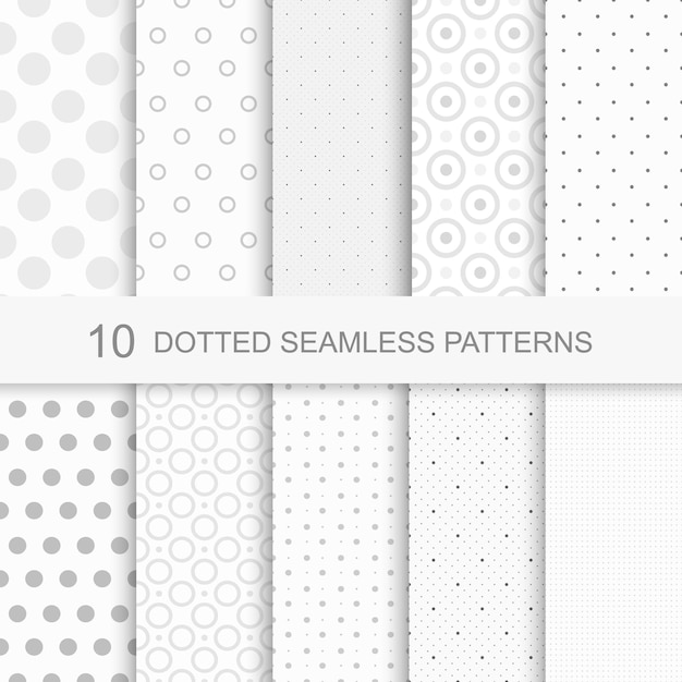 Set of seamless patterns with dots