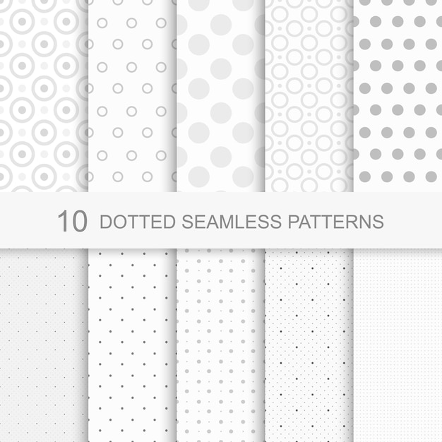 Set of seamless patterns with dots