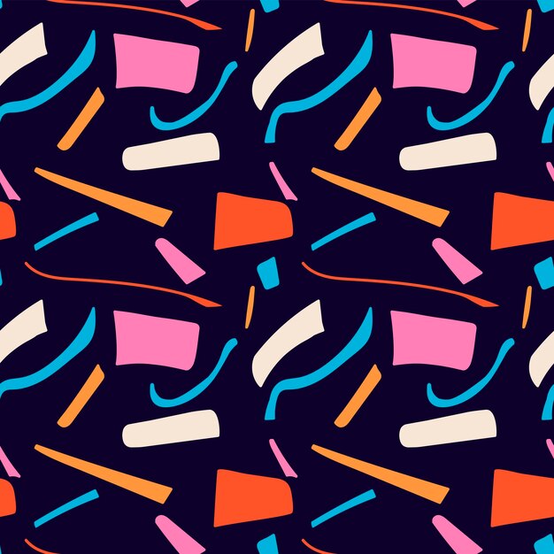 A set of seamless patterns with geometric shapes and abstract shapes