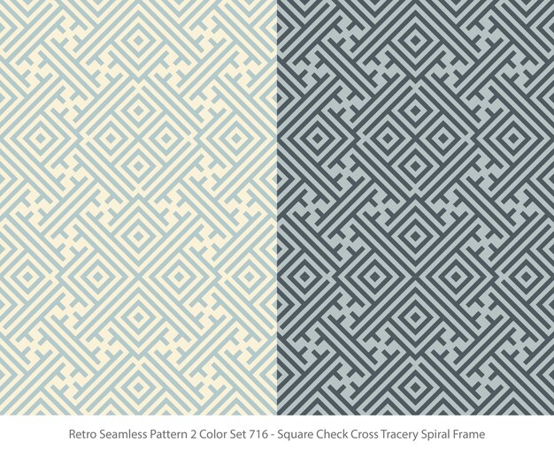 Set of seamless patterns with Square Tracery Frame