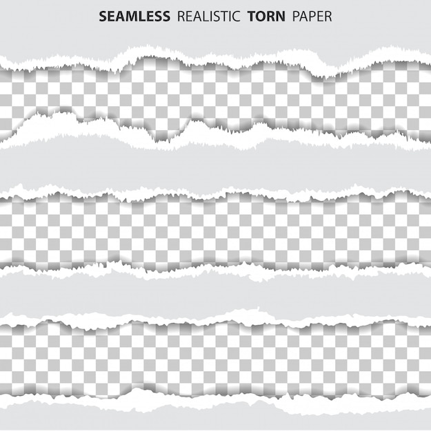 Set seamless torn holes on paper