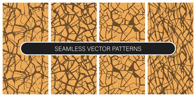 Set of seamless vector patterns in flat colors