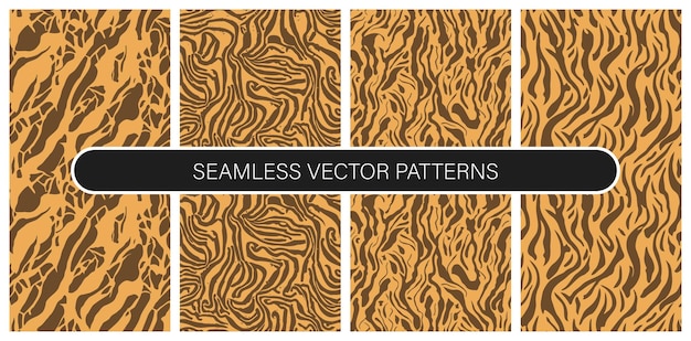 Set of seamless vector patterns in flat colors