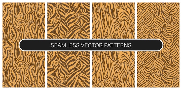 Set of seamless vector patterns in flat colors