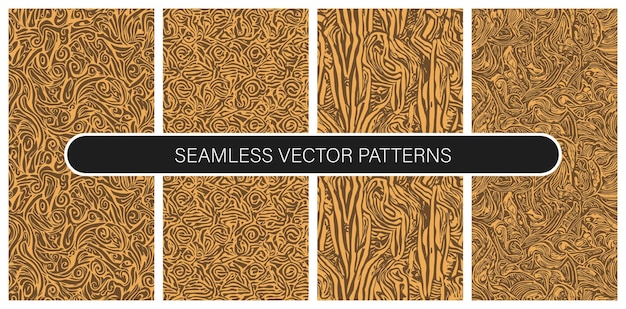 Set of seamless vector patterns in flat colors