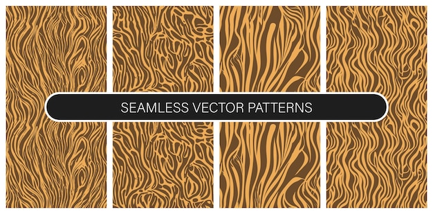 Set of seamless vector patterns in flat colors