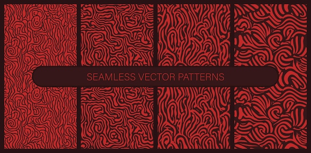 Set of seamless vector patterns in flat colors