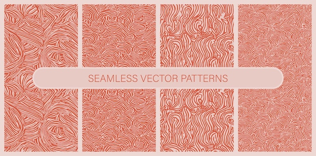 Set of seamless vector patterns in flat colors