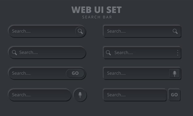 Vector set of the search bar for ui design and web site search address and navigation bar vector